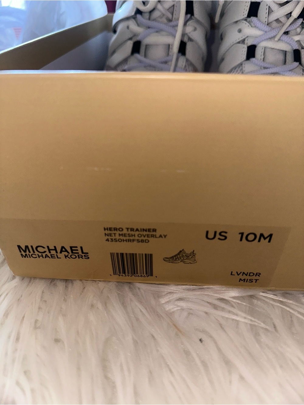 Michael Kors White and Light Lavender Chunky Sneakers - Picture 6 of 6